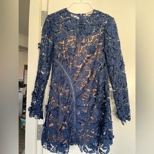 Self-Portrait Navy 3D Lily Dress in Size US 8